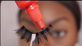 Easy Eyelash Tutorial  How To Apply Strip Lashes [upl. by Portie]