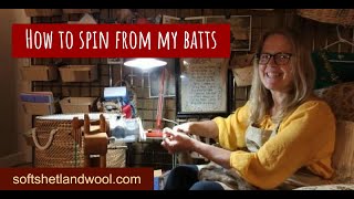 How to Spin Yarn From My Fine Carded Wool Batts [upl. by Netsyrk]