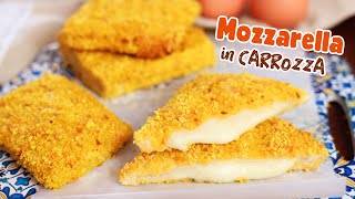 MOZZARELLA IN CARROZZA FILANTE al FORNO  Doppia Panatura Con e Senza Uova  Ricetta Facile [upl. by Brien879]