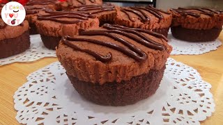 Brownie Bottom Mini Chocolate CheesecakeQuick amp Easy Dessert Recipe By I Cook You Eat [upl. by Seavir]