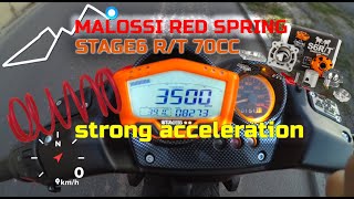 Stage6 RT 70CC with Yasuni C30 Fast Yamaha Aerox acceleration on Malossi Red Spring 14000 RPM [upl. by Austina]