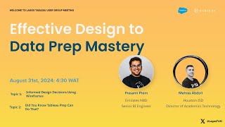 Lagos Tableau User Group  August 2024  Effective Design to Data Prep Mastery [upl. by Inahs]