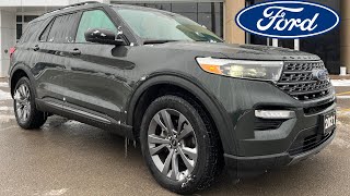 2021 Ford Explorer XLT 202A 23L EcoBoost in Forged Green Metallic wTwin Panel Moonroof WalkAround [upl. by Asenev282]