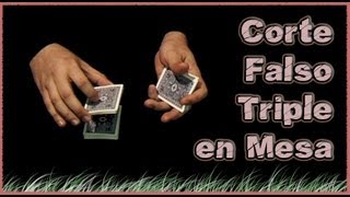 Tecnicas con cartas  Cortes falsos sobre mesa para trucos de cartas revelado [upl. by Leunamne]