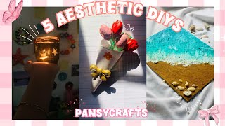 5 AESTHETIC DIYS 💓✨☁️  pansycrafts [upl. by Weide]