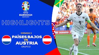 HIGHLIGHTS  Países Bajos vs Austria  UEFA EURO 2024  J3  TUDN [upl. by Elbart]