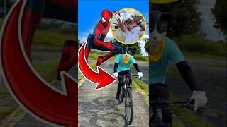 LE CORTO LOS FRENOS DE LA BICICLETA DE MICHI 😱 spiderman [upl. by Trab]