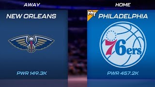 New Orleans Pelicans vs Philadelphia 76ers  Plasma Quartz Tourneys Semi Finals Gm 2  NBA 2K Mobile [upl. by Ehcnalb]