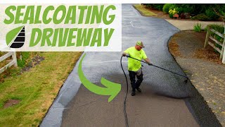 SEALCOATING A GIANT DRIVEWAY FROM START TO FINISH Process video with commentary [upl. by Acinoev948]