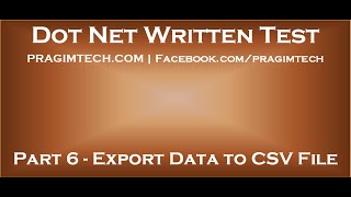 Part 6 Export data from sql server database tables to csv file using asp net and c [upl. by Eilsek]