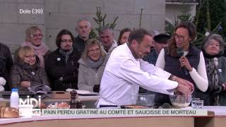 RECETTE  Croûtes perdues gratinées au Comté et saucisse de Morteau [upl. by Kramlich]