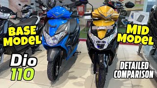 2024 Honda Dio 110cc 😍 Honda Dio 110 Base Model VS Honda Dio 110 Mid Model Comparison Video [upl. by Sixla]