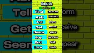 Learning English  synonyms [upl. by Llebpmac]