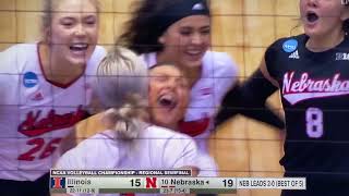 Nicklin Hames Incredible Block Roof Roof Roof Nebraska Husker Volleyball Sweet Sixteen 1292021 [upl. by Supen]