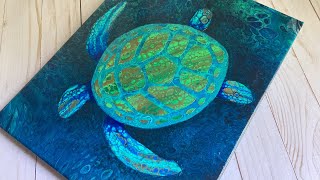 Sea Turtle Pour Painting [upl. by Meagher553]