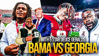 BAMA🐘 VS GEORGIA🐶  GAME DAY VLOG Featuring 5⭐️Recruit DEUCE GERALDS rolltide [upl. by Micheil563]