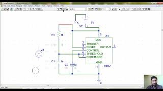 Monostable Multivibrator using 555 timer in Pspice [upl. by Enived]