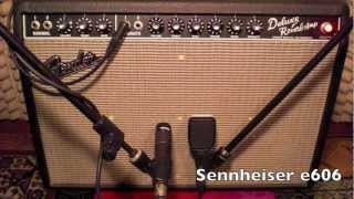 Fender Deluxe Reverb  Sennheiser e606 VS Shure sm57  Weber 12F150  Demo  Test [upl. by Tiduj]