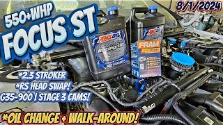 500whp Focus ST WalkAround amp Oil ChangeAmsoil 15w50 Whats Next 23strokerfocusst [upl. by Haisoj]