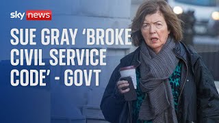 Sue Gray broke civil service code says government [upl. by Nathan211]