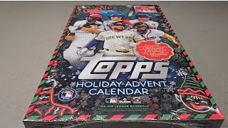 🎅 New Release Preview ☃️ 2024 Topps Holiday Advent Calendar 24 total packs with Exclusive Buybacks [upl. by Ylloj]