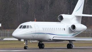 Dassault Falcon 900 FGKHJ Take Off Airport BernBelp [upl. by Darci]