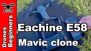 Eachine E58 720P Folding FPV Camera Drone Review Test in English [upl. by Icrad]