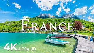 FLYING OVER FRANCE 4K UHD  Soothing Music Along With Beautiful Nature Video  4K Video Ultra HD [upl. by Aneala397]