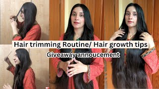 How to trim your own hair at home hair growth tips Giveaway announcement haircut haircare [upl. by Ibbie]