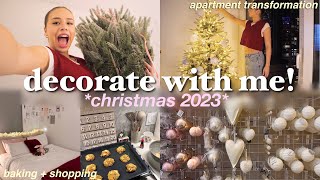 DECORATING MY CHRISTMAS TREE  APARTMENT  getting in the christmas spirit baking amp shopping [upl. by Ymeon]