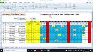 Automatic Employee Attendance Tracker in Excel Effectively Track your Employees Attendance Record [upl. by Yeldahc379]