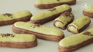 피스타치오 에클레어  초코 에끌레어 만들기  Pistachio Eclair  Chocolate Eclair Recipe  Cooking tree [upl. by Abramson]