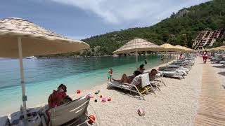 Turkey 🇹🇷 Fethiye Hillside Beach Club Fethiye  observing a walk of the main hotel beach 🏖 [upl. by Ggerc]