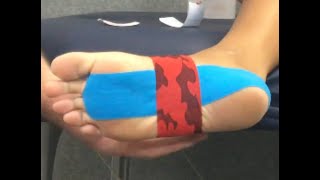 KT Tape Foot Pain For plantarfasciitis or pain on the sole KT taping or Kinesiology taping [upl. by Lorin]