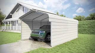 VersaTube 3Sided 12x20x7 Classic Steel Carport Kit [upl. by Araeit]