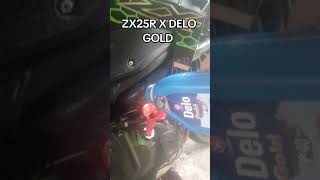 Kawasaki zx25r change oil  delo gold multigrade diesel oil [upl. by Teiv384]