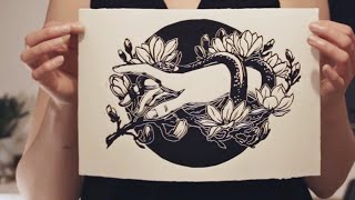 Linocut Printmaking Process by Maarit Hänninen [upl. by Anelahs281]