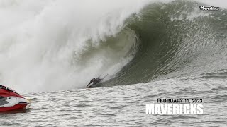 MAVERICKSRAW Feb 11 2023 KALANI LATTANZI shows up ⚡️ surfing mavericks powerlinesproductions [upl. by Ivo]