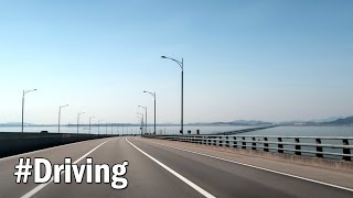 Driving over Incheon Bridge Koreas longest one1328 miles  Incheon South Korea 인천대교 드라이브 [upl. by Thalia]