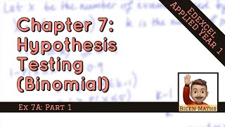 Hypothesis Testing Binomial 1 • Intro and Concept • Stats1 Ex7A • 🤖 [upl. by Nodmac]