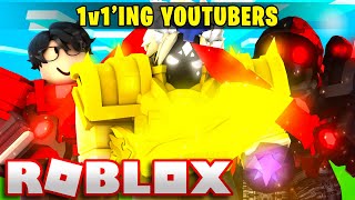 I Challenged YOUTUBERS to a 1V1 Roblox Bedwars [upl. by Baal393]