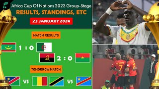 🟢 Mauritania 10 Algeria  Africa Cup Of Nations 2023 GroupStage Results Standings 23 JAN 2024 [upl. by Arretnahs]