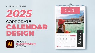 How To Make a 2025 Calendar in Adobe Illustrator 2024  Full Tutorial [upl. by Nosak]