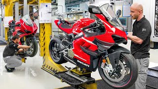 Inside Factory Building Powerful Ducati Bikes by Hand  Production Line [upl. by Nylirrej]