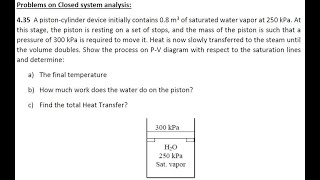 Thermodynamics Mech3001  Week 5  Problem 1 435 [upl. by Debby248]