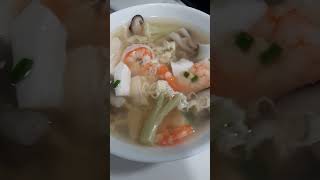 Chicken base Soup Shrimp tufo mushrooms cauliflower egg [upl. by Meesak985]