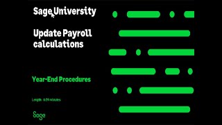 Sage 100 Contractor US  Update Payroll Calculations [upl. by Rolf]