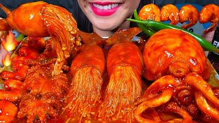 ASMR SPICY SEAFOOD BOIL makanan laut pedas 먹방 MUKBANG MASSIVE Eating Sounds [upl. by Adyeren]