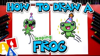 How To Draw A Frog Leaping For Leap Day [upl. by Thgirw327]