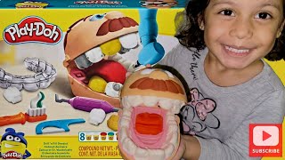 Play Doh Drill  Fill Play Doh Tooth Maker Dentist Playset  Learning with Patients Teeth [upl. by Ahsinet]